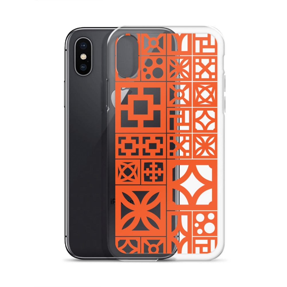 Clear iPhone Breeze Blocks "Motif" Case - Orange