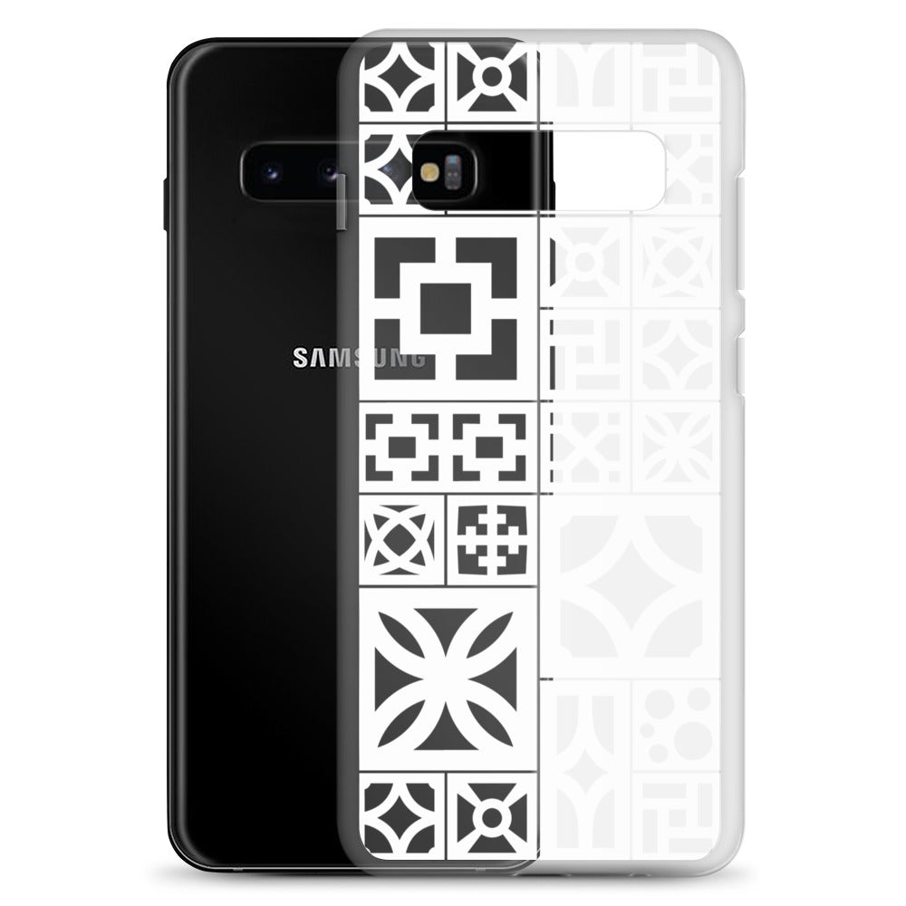 Clear Samsung Breeze Block "Motif" Case - White
