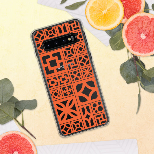 Clear Samsung Breeze Block "Motif" Case - Aqua - Minty's Design
