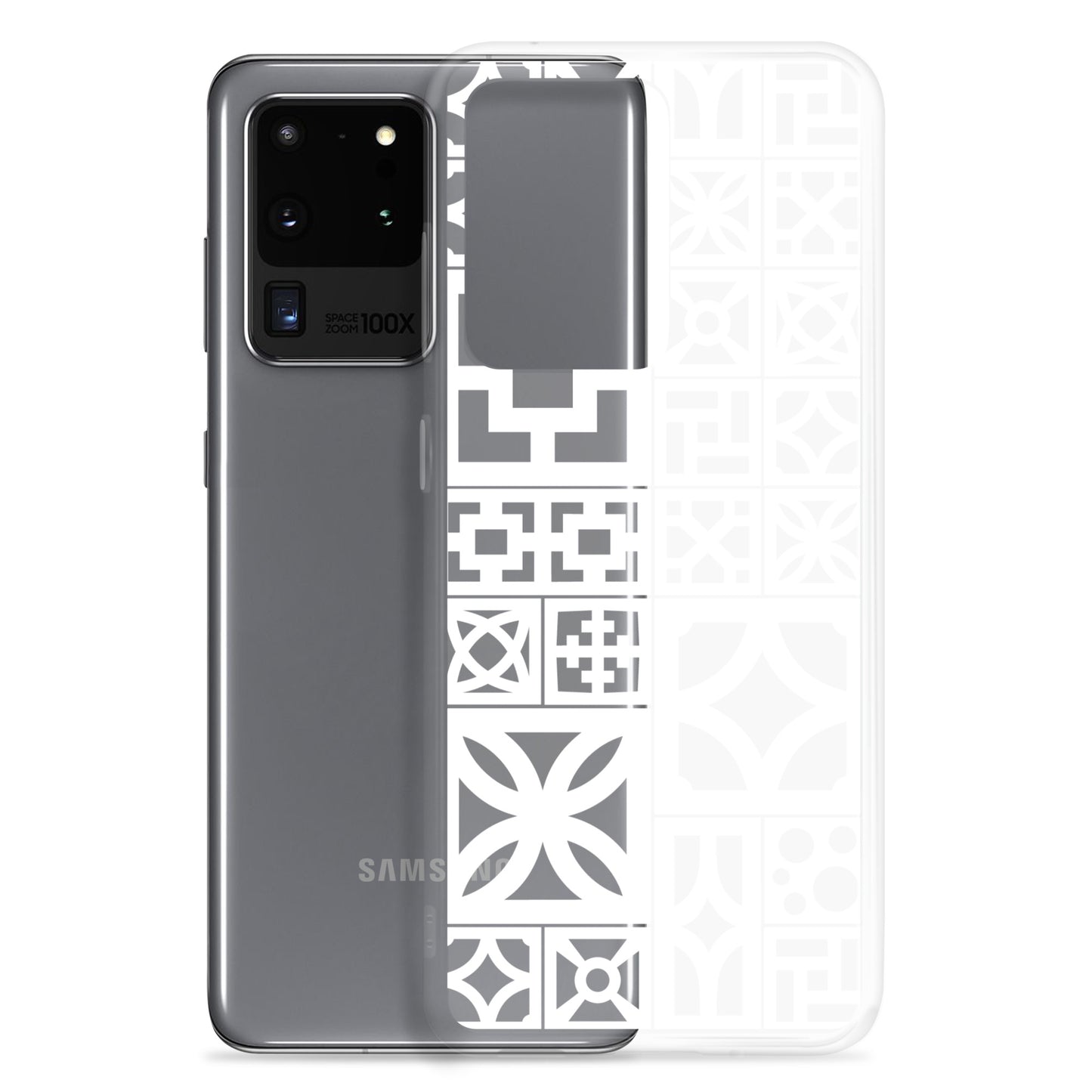 Clear Samsung Breeze Block "Motif" Case - White