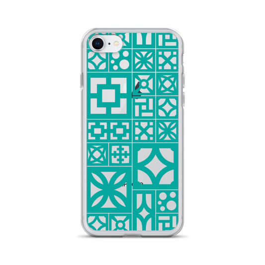 iPhone Aqua Breeze Blocks "Motif" Case - Aqua - Minty's Design