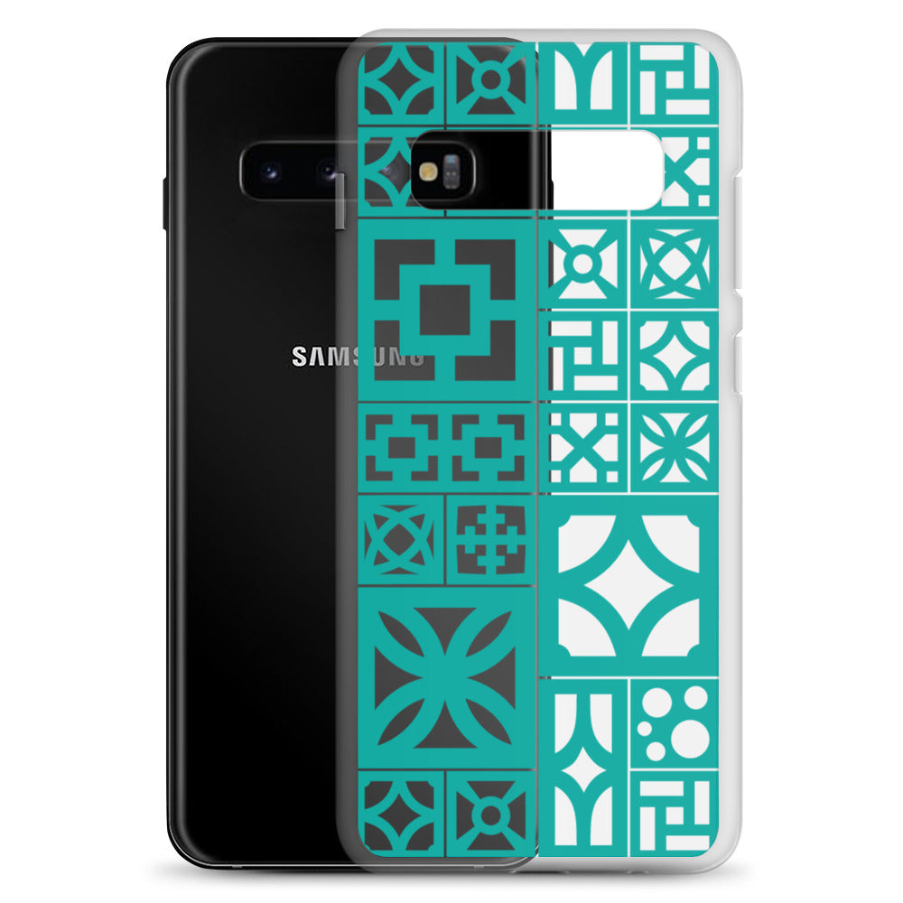 Samsung Aqua Breeze Block "Motif" Case - Aqua
