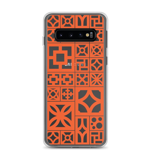 Samsung Orange Breeze Block "Motif" Phone Case - Minty's Design
