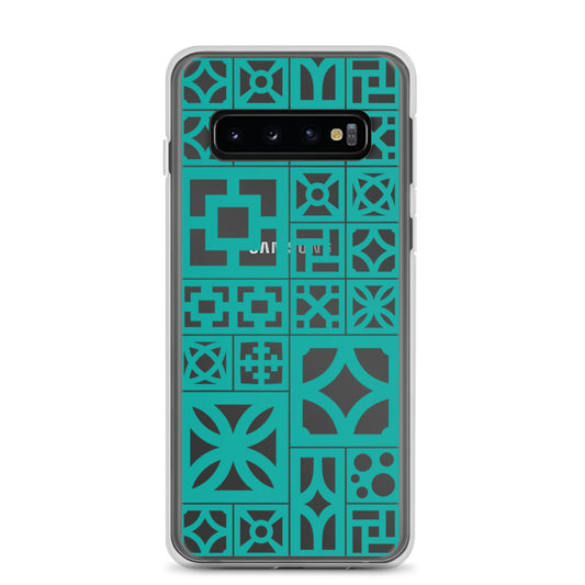 Samsung Aqua Breeze Block "Motif" Case - Aqua - Minty's Design