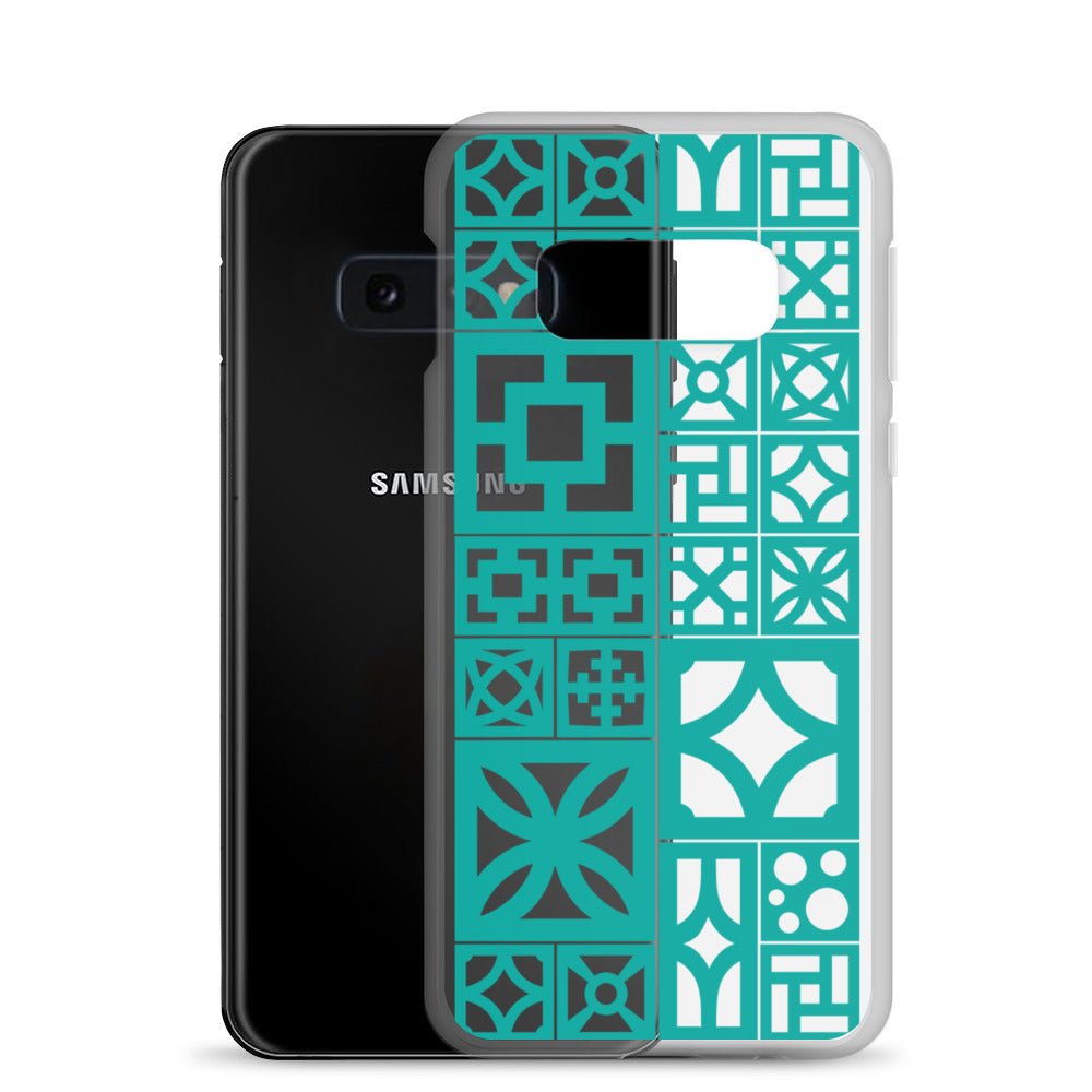 Samsung Aqua Breeze Block "Motif" Case - Aqua