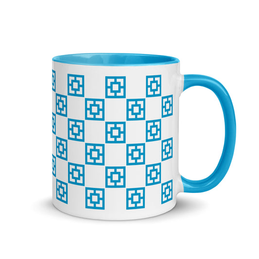 Checkerboard Breeze Block Mug - Blue