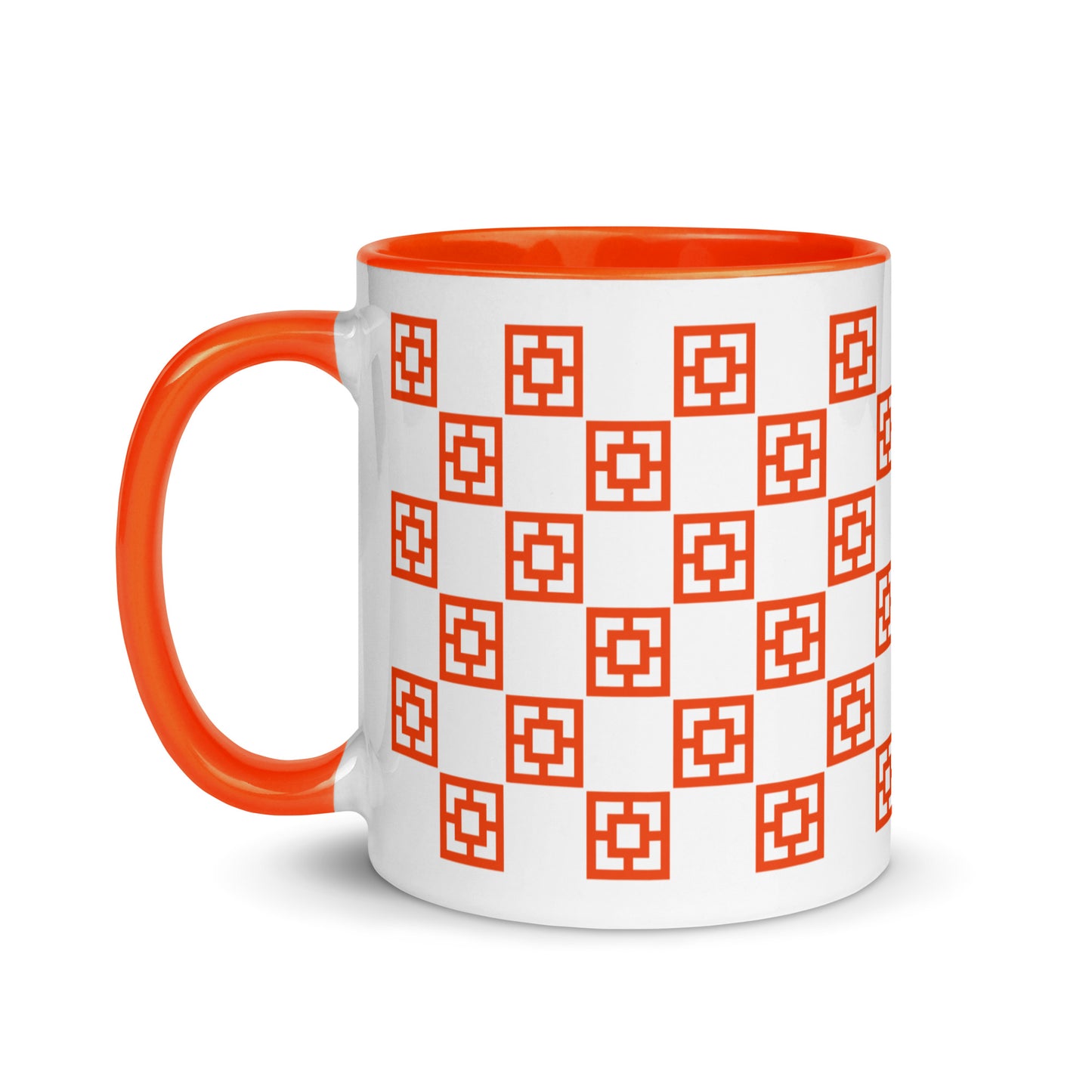 Checkerboard Breeze Block Mug - Orange