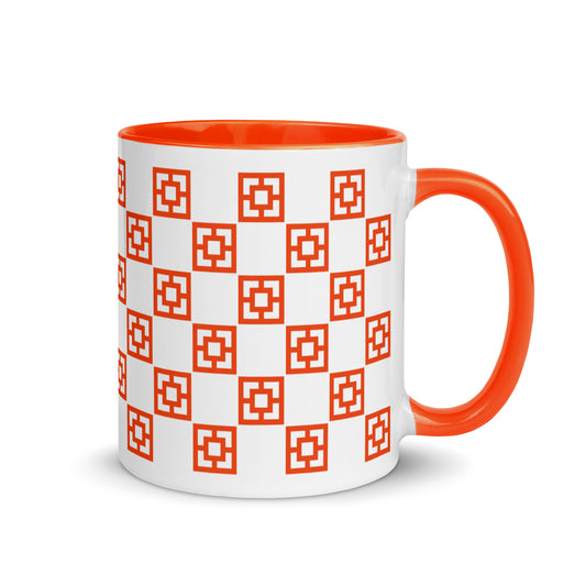 Checkerboard Breeze Block Mug - Orange