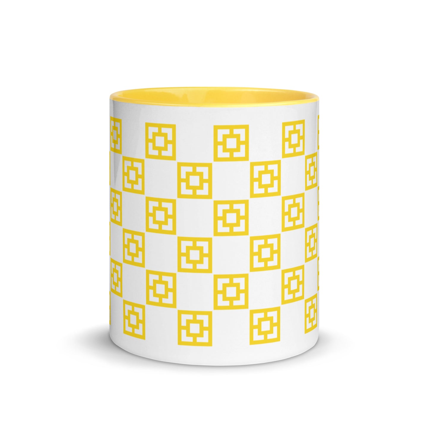 Checkerboard Breeze Block Mug - Yellow